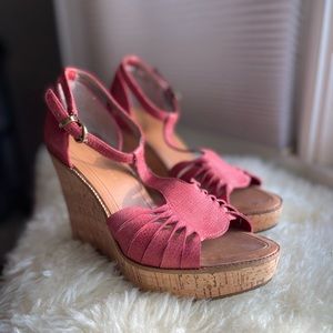 Banana Republic Wedge platform red sandals Heels Size Women’s 6.5